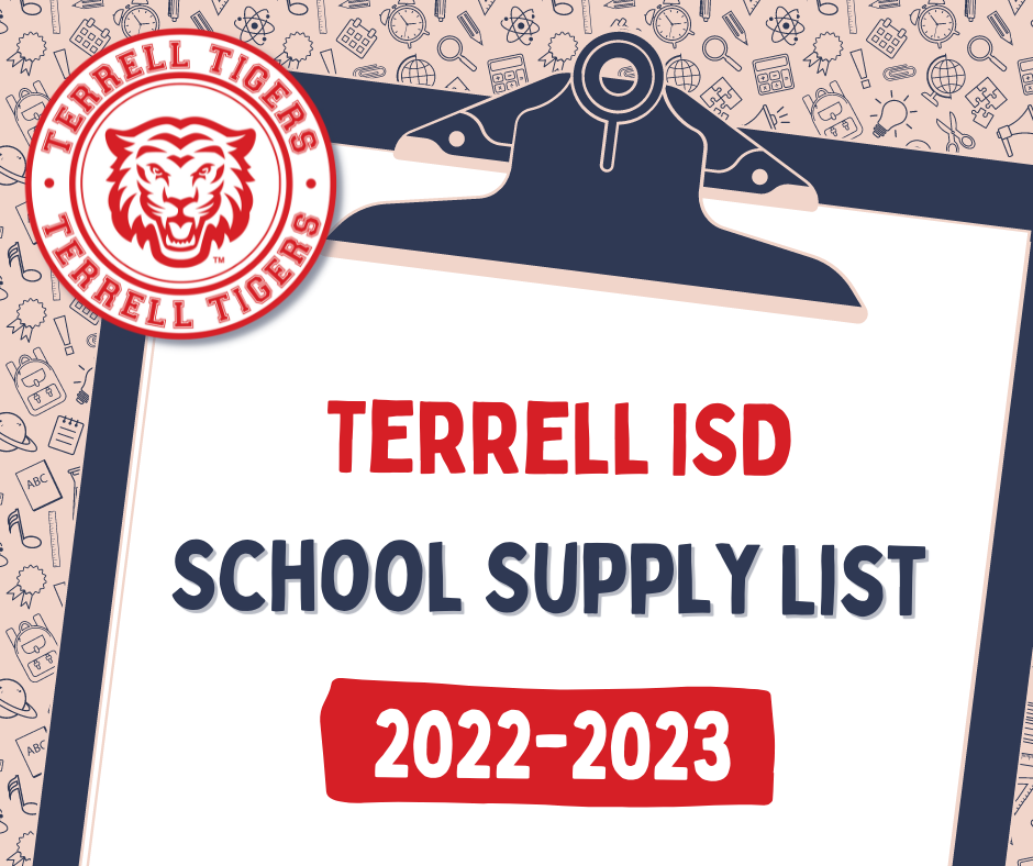 Clip Board - Terrell ISD School Supply List 2022-2023